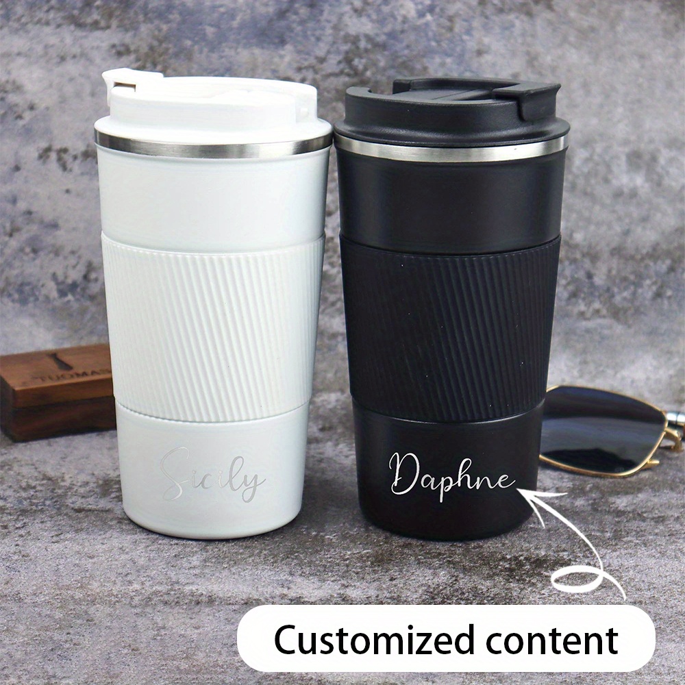 Coffee Tea Name - Custom Name Engraved Stainless Steel Travel
