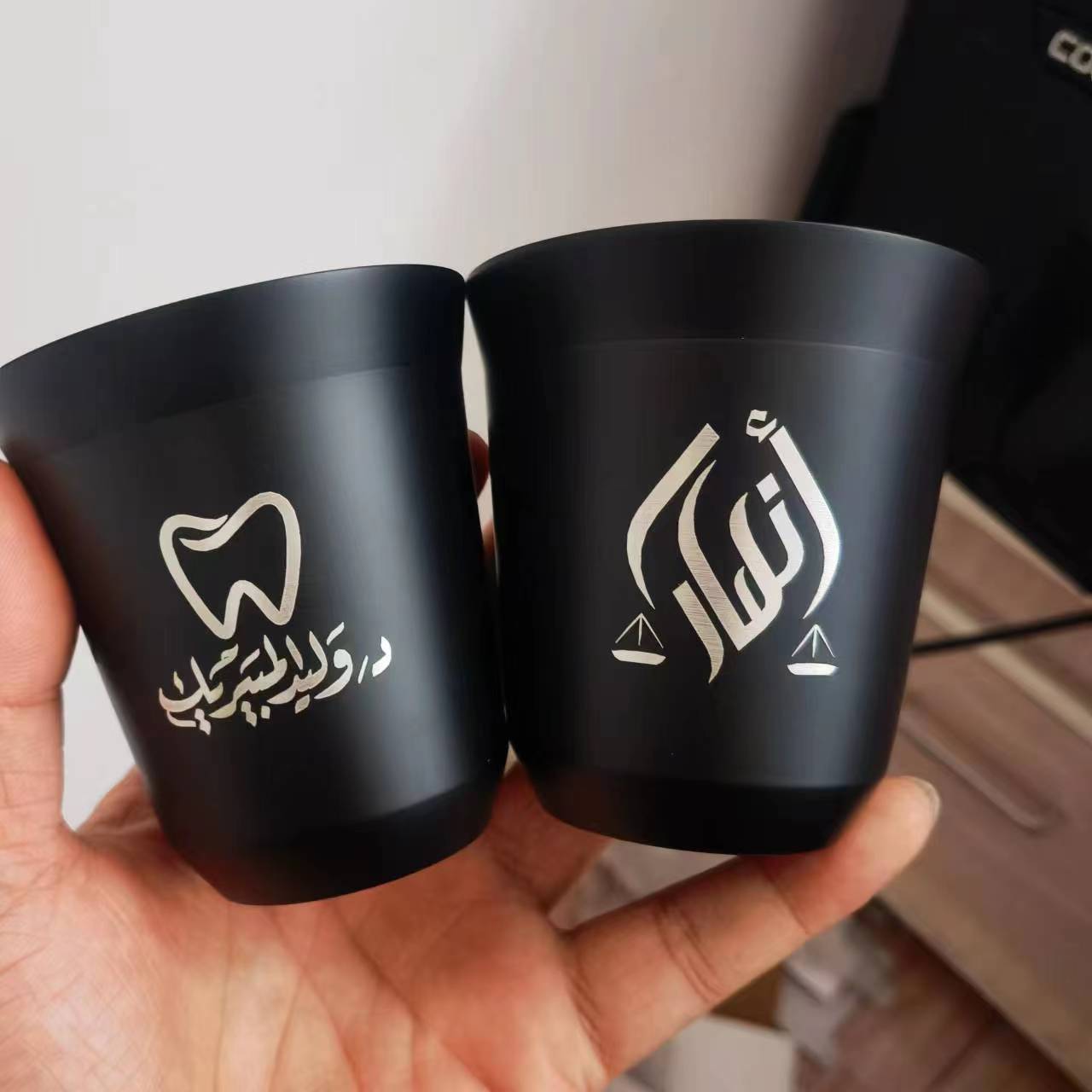 Coffee Tea Name - Insulated Double Wall SS Espresso Cups,