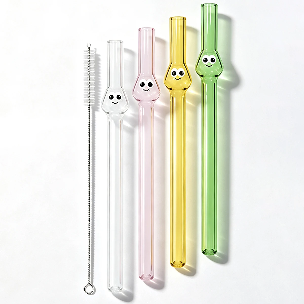 Coffee Tea And Sugar Set - 4pcs Wide 12mm Glass Straw Set