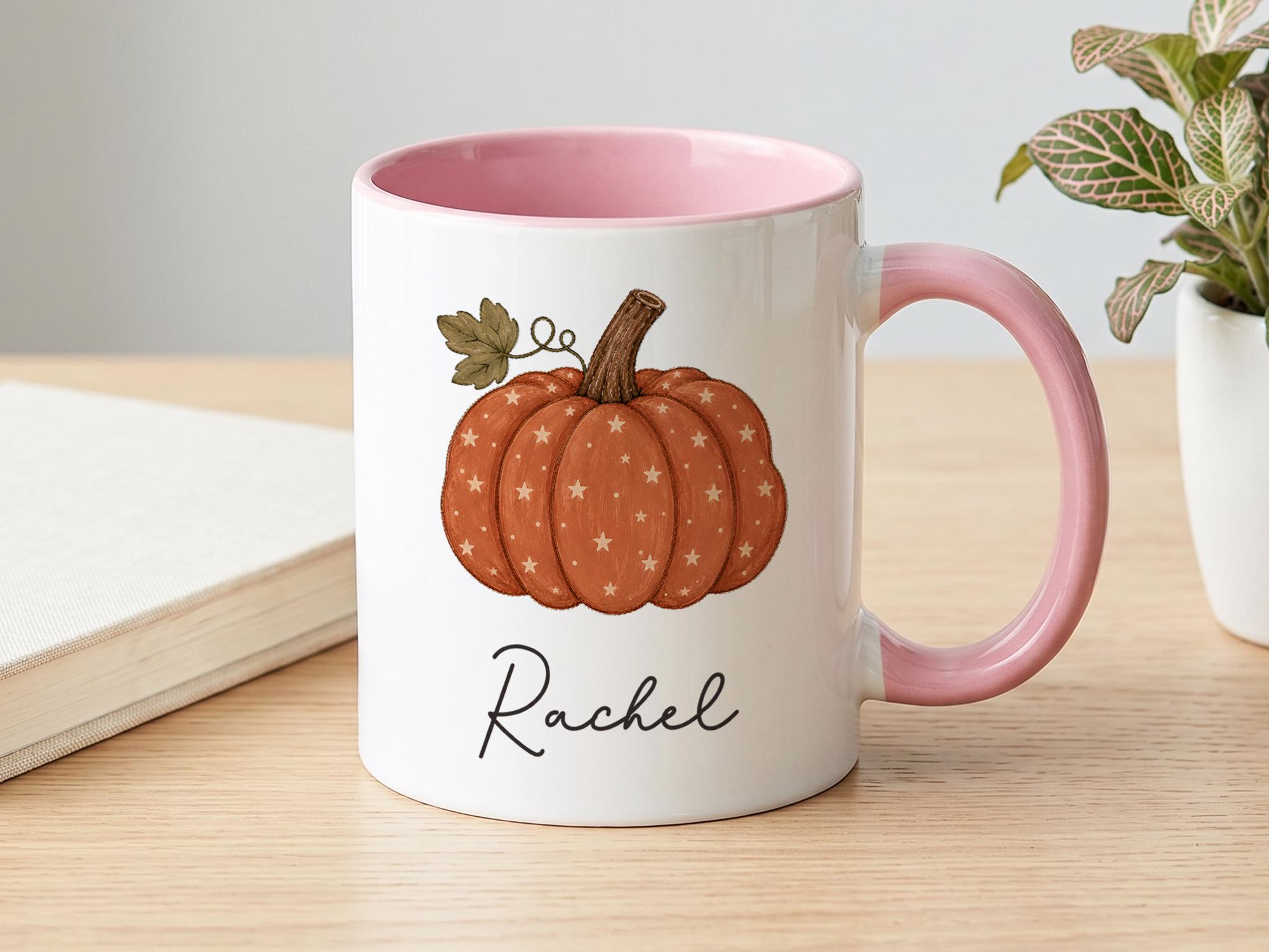 Coffee Tea Name - Personalized Pumpkin Mug, Custom Name Fall