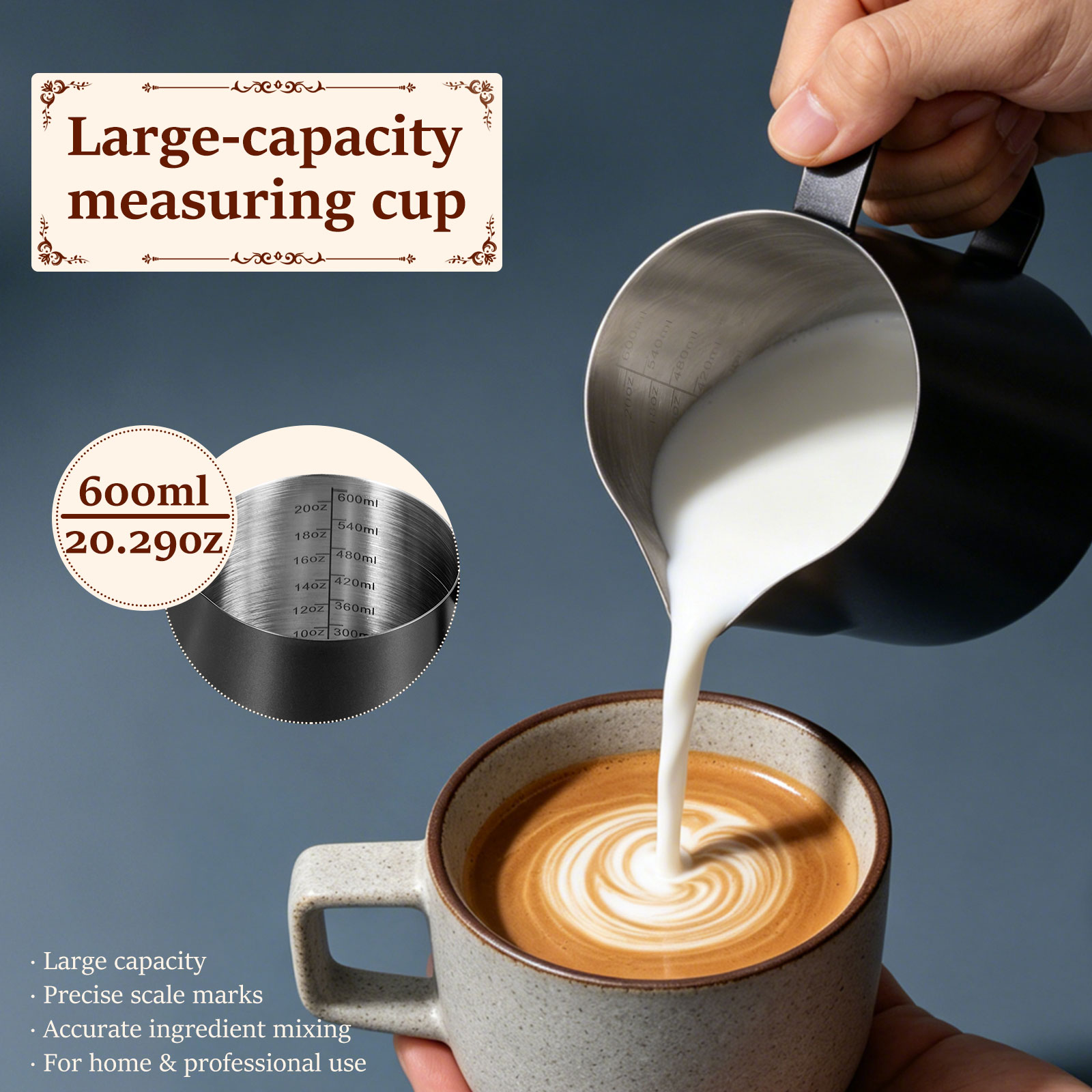 600ml Stainless Steel Milk Fro - Barista Milk Jug ulasan dan harga