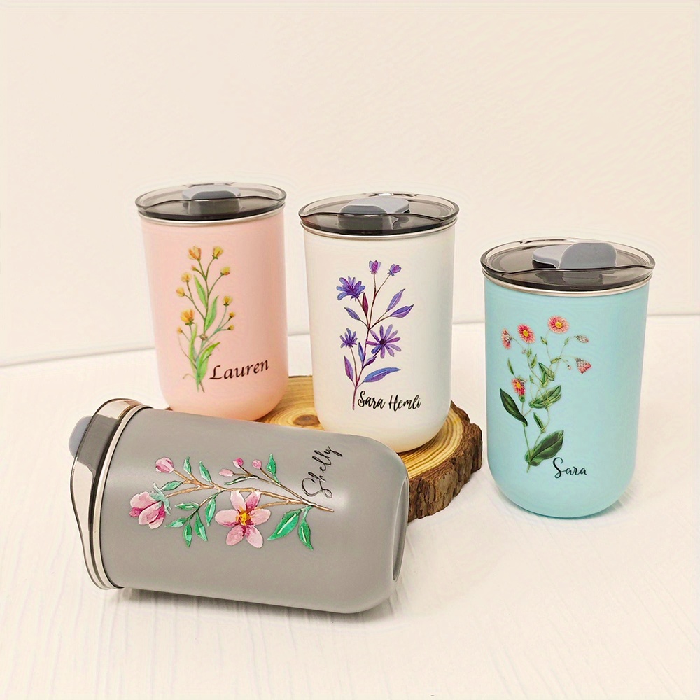 Custom Birth Flower Stainless  - Coffee Tea Name ulasan dan harga