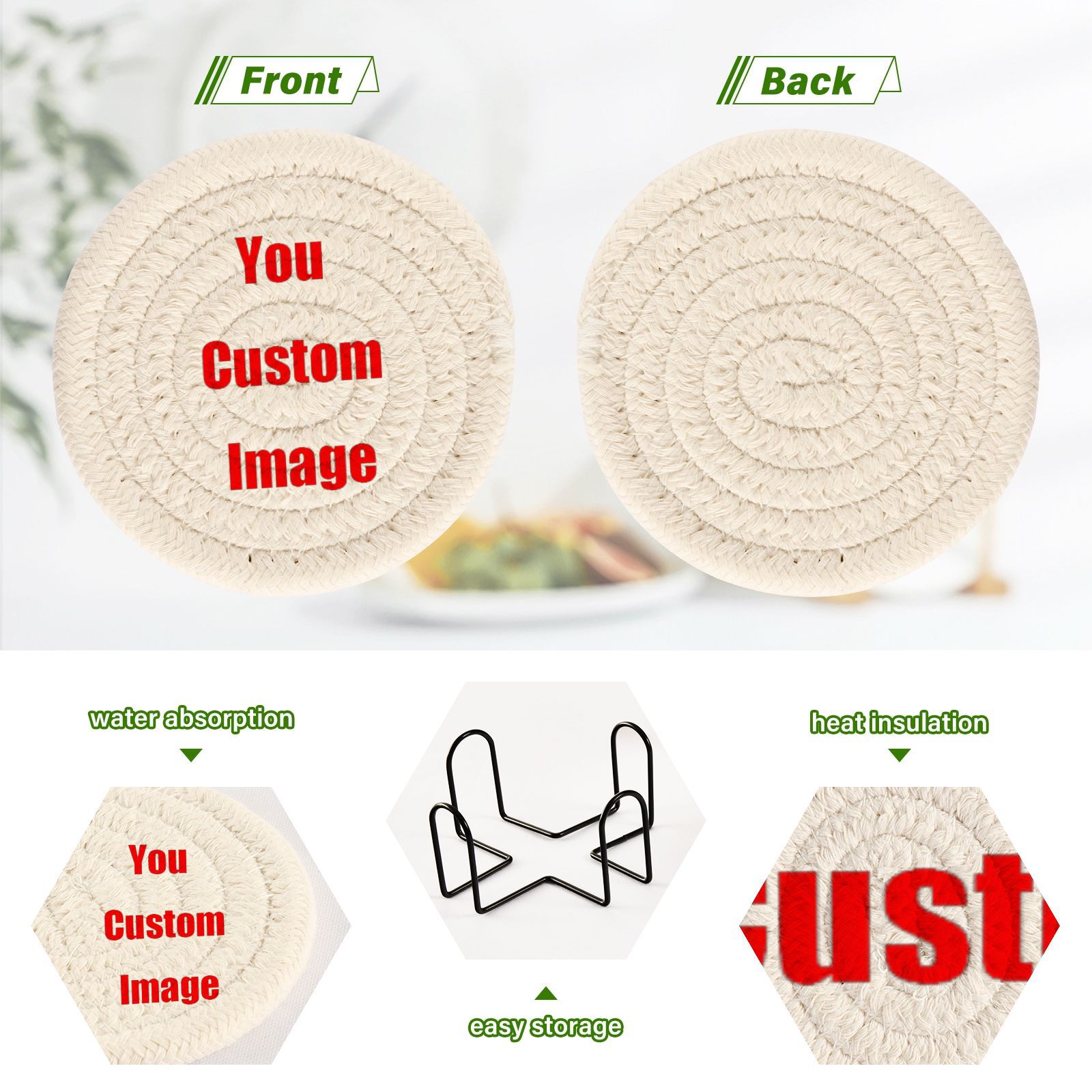 6Pcs Cup Coasters for Drinks A - Coffee Tea Images ulasan dan harga