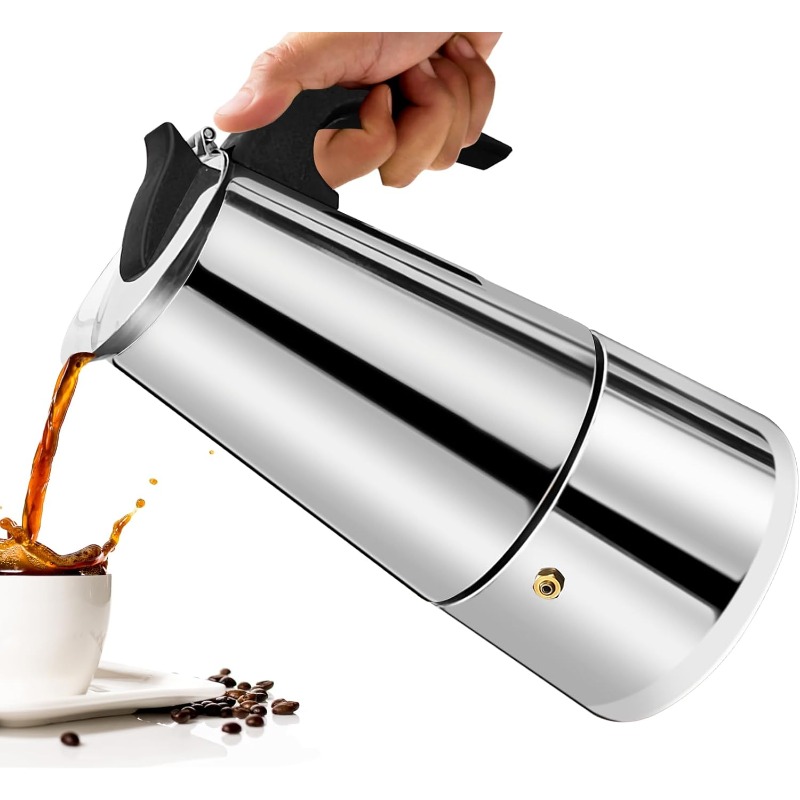 6 Cup Mocha Pot Stainless Stee - Moka Pot Stove ulasan dan harga