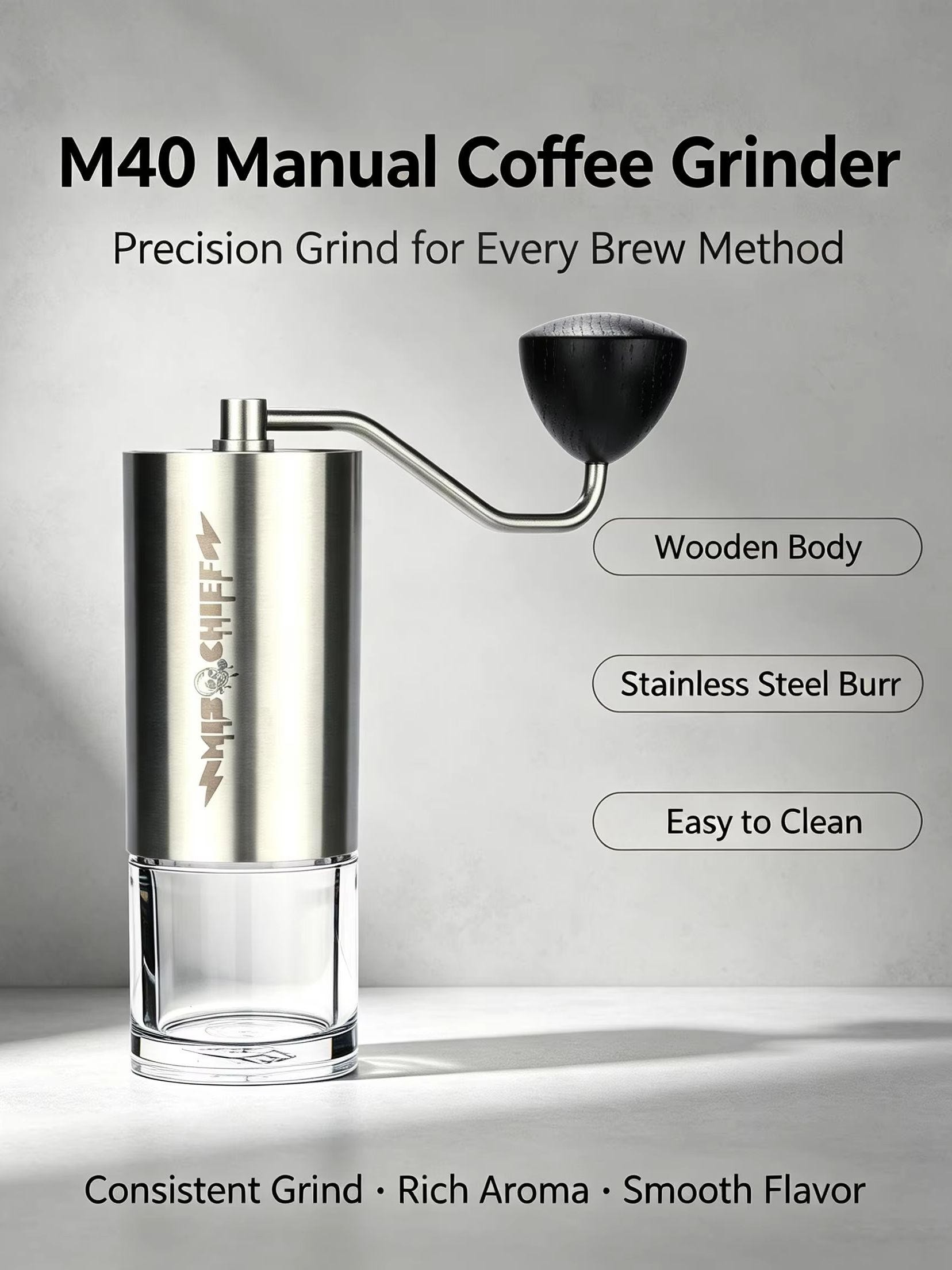 MisChief M40 Manual Coffee Gri - Burr Hand Grinder ulasan dan harga