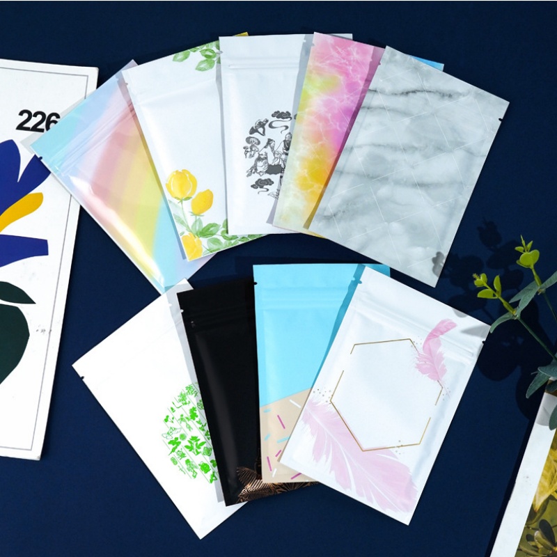200PCS Flat Aluminum Foil Zipl - Coffee Tea Images ulasan dan harga