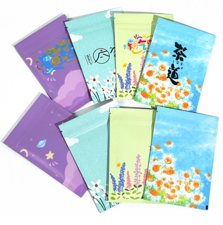 200PCS Flat Aluminum Foil Zipl - Coffee Tea Images ulasan dan harga
