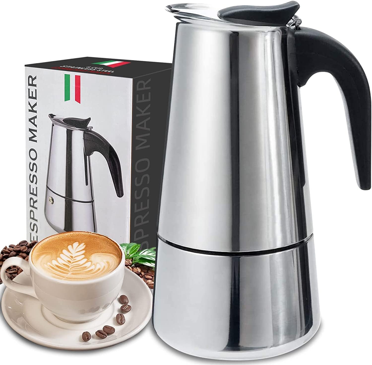 4/6/9 Cups Moka Pot Caffe Mach - Moka Pot Stove ulasan dan harga