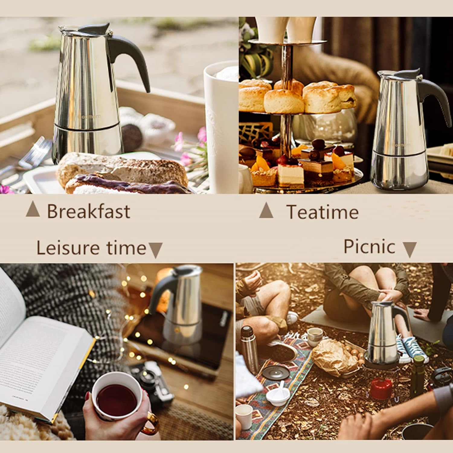 4/6/9 Cups Moka Pot Caffe Mach - Moka Pot Stove ulasan dan harga