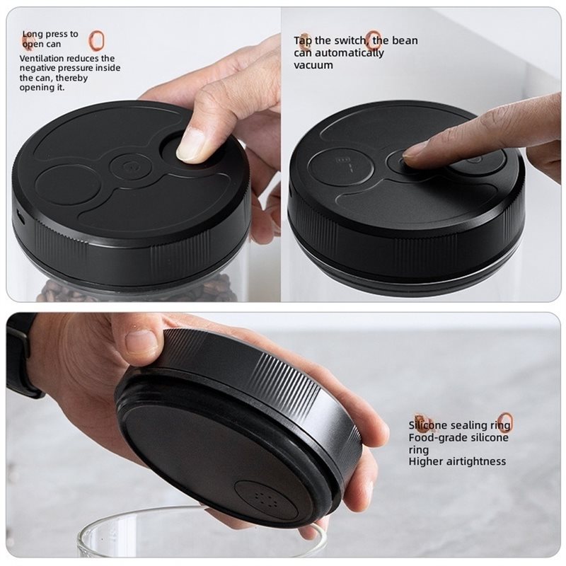 Automatic Vacuum Coffee Canist - Coffee Tea Sugar ulasan dan harga