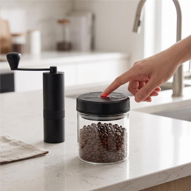 Automatic Vacuum Coffee Canist - Coffee Tea Sugar ulasan dan harga