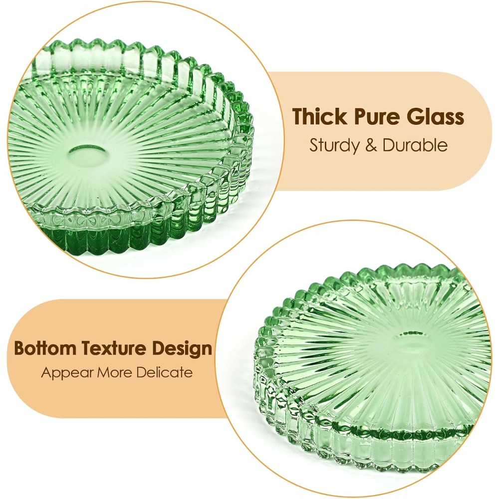 Modern Clear Glass Coaster Set - Coffee Tea Images ulasan dan harga