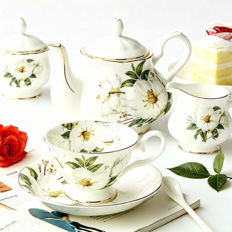 21pcs set, real bone china the - Coffee Tea Sugar ulasan dan harga