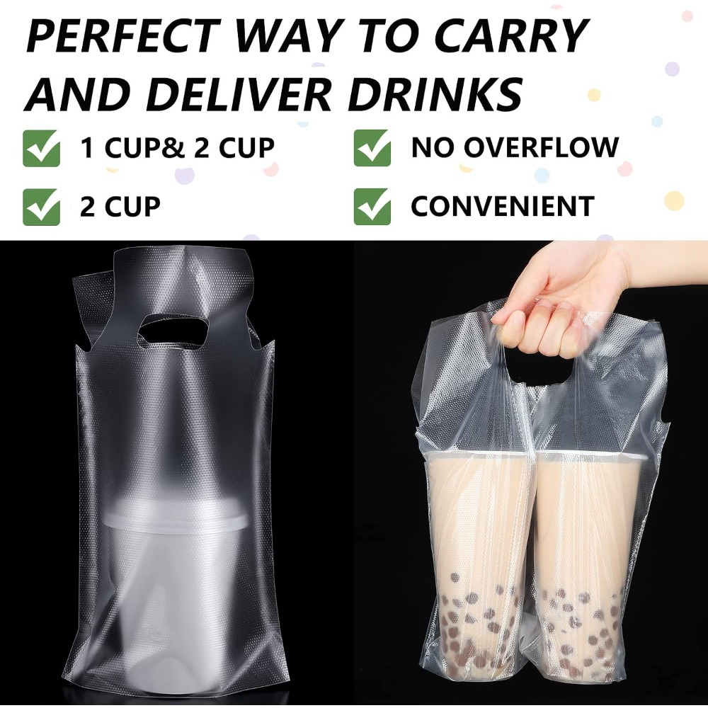 200 Clear Plastic Cup Carrier  - Coffee Tea Images ulasan dan harga