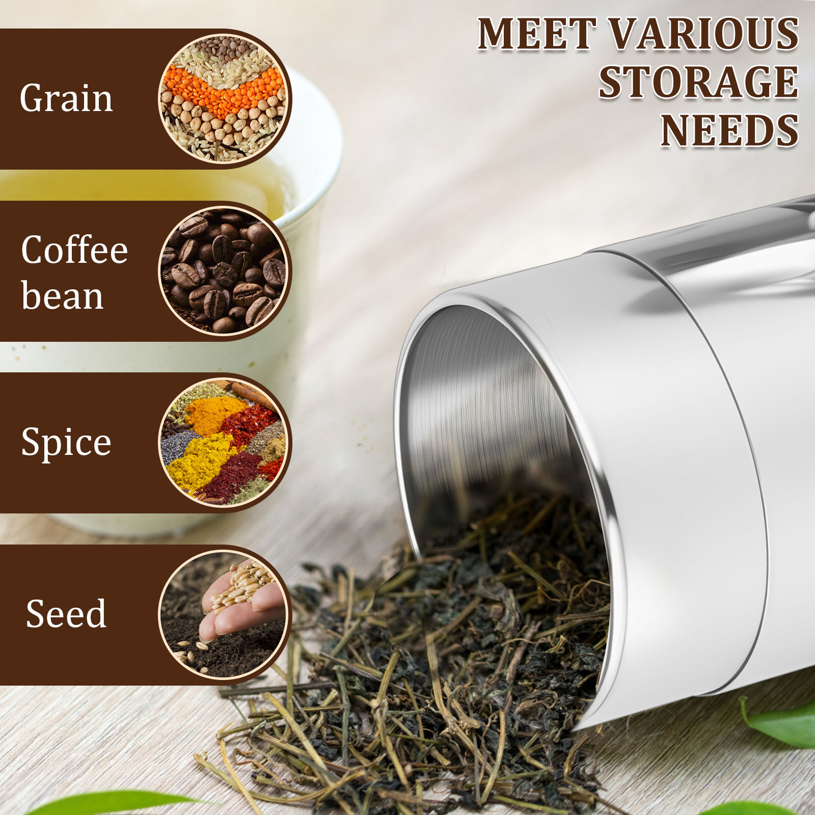 Stainless Steel Tea Leaf Tins  - Coffee Tea Sugar ulasan dan harga