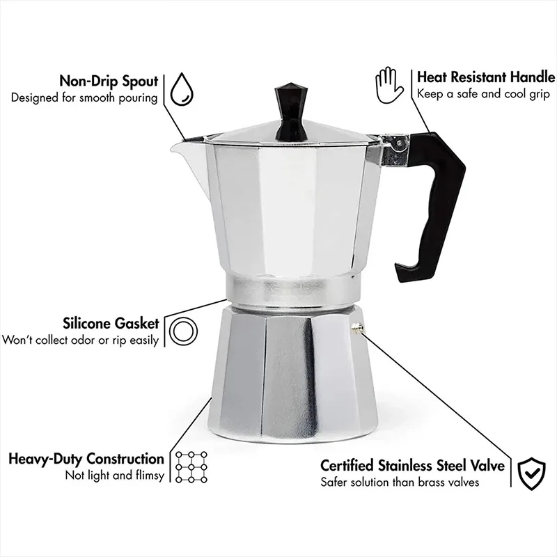 Moka Pot Italian Coffee Machin - Moka Pot Stove ulasan dan harga