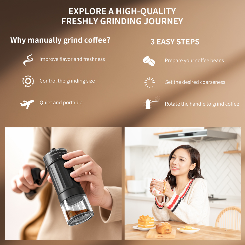 External Adjustable Conical Bu - Burr Hand Grinder ulasan dan harga